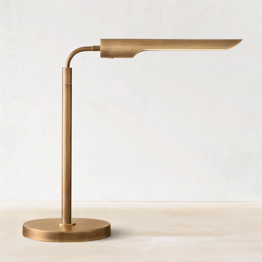 Decorative Desk Light Copper Base Slub Shape Brass Classic Table Lamp