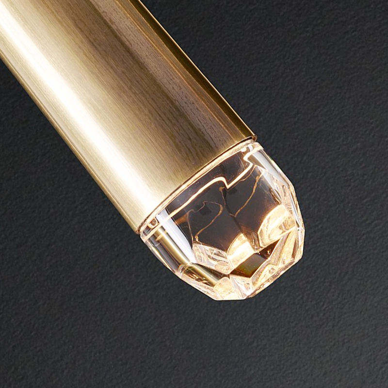 Custom Factory Wholesale USA Luxury Postmodern Style Brass Crystal Dining Table Room Rectangle Chandelier Pendant Lights