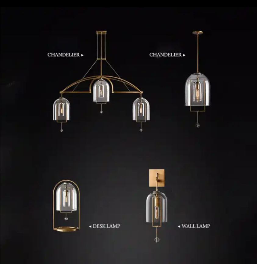 Custom Modern Simple Pendant Lights For Kitchen Island Brass Glass Led Nordic Luxury Chandelier