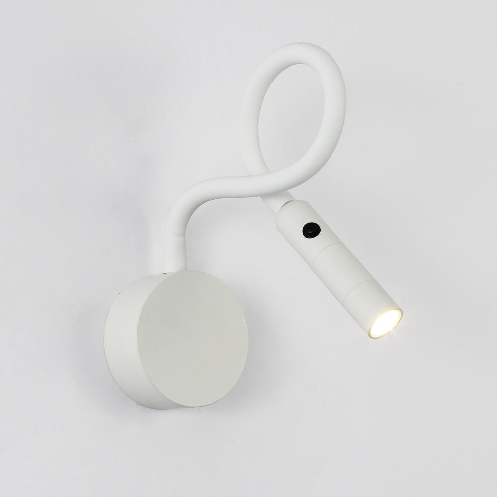 Meanyee 3W led wall mount sconces reading lamp flexible arm headboard lights