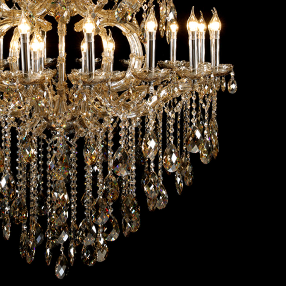 European Style Luxury Crystal Chandelier Creative Pendant Ceiling Light Fixture for Villa Hotel Lobby Living Room Staircase