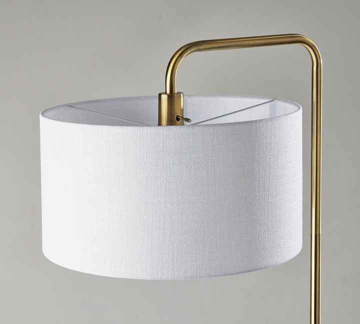 Amazing Indoor Living Room and Bedroom Crafted From Iron Brass and White Marble in an Antique Brass Finish Floor Lamp