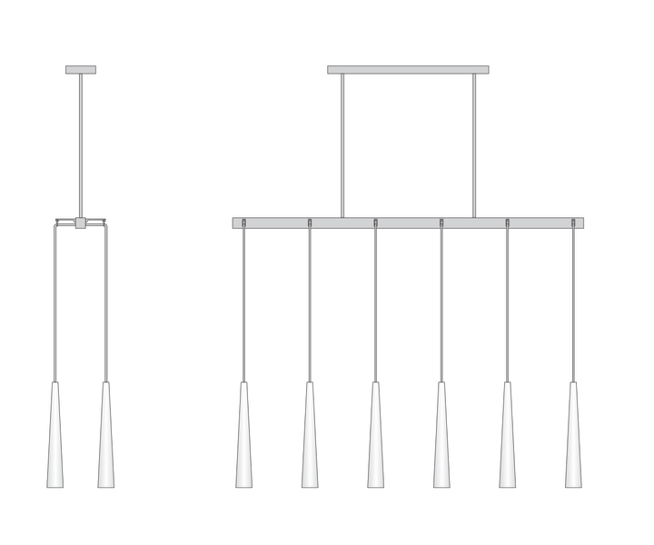APOLLINAIRE Linear Brass Chandelier Long Hanging Ceiling Light for Restaurant Villa Hotel Mall Bar Supermarket Remote Switch