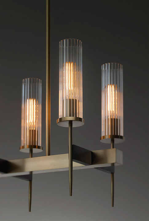 ALOUETTE Modern Brass Copper Adjustable Height E12 Base Warm White Light 3000K CCT Oval ChanDELIER AC Powered Contemporary