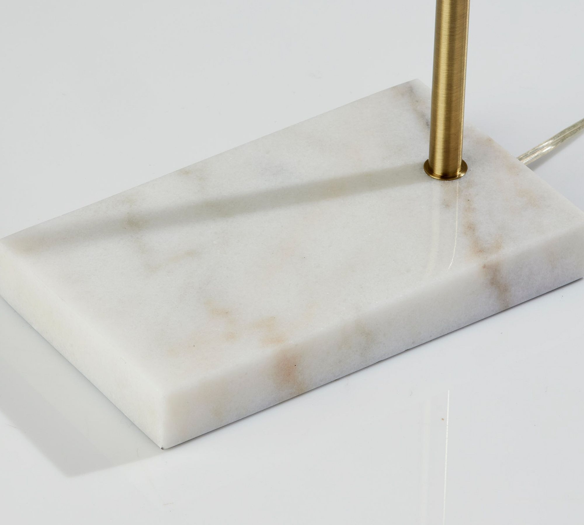 Amazing Indoor Living Room and Bedroom Crafted From Iron Brass and White Marble in an Antique Brass Finish Floor Lamp