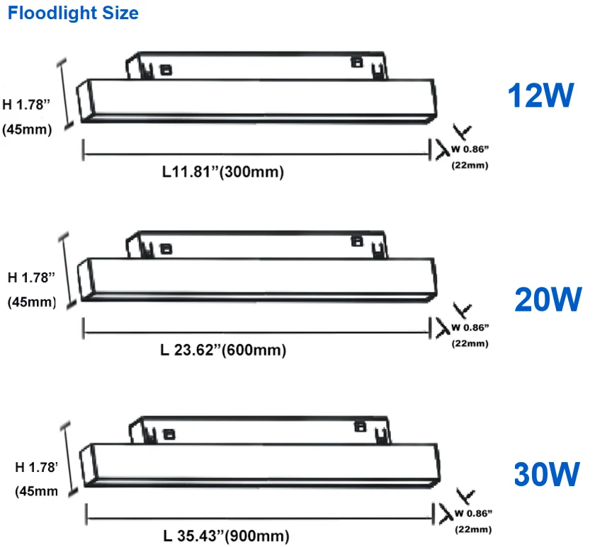 ETL CETL Compliant Modern Magnetic Track Flood 0-10V Zigbee Tuya Smart Dali Dim Black White Cob USA Safety Regulations Comply