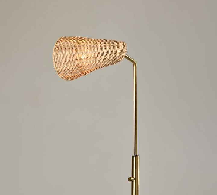  Indoor Living Room and Bedroom Expertly Crafted From Iron and Brass in a Black or Antique Brass Finish Floor Lamp