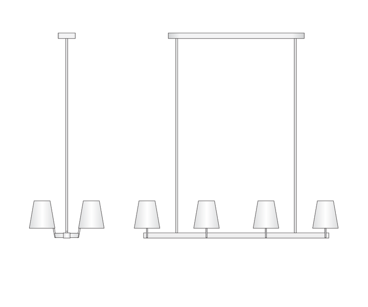 CORNICHE Modern Nordic Linear Chandelier Adjustable Height Brass/Copper Oval Pendant Warm White E12 for Restaurant Hotel Villa