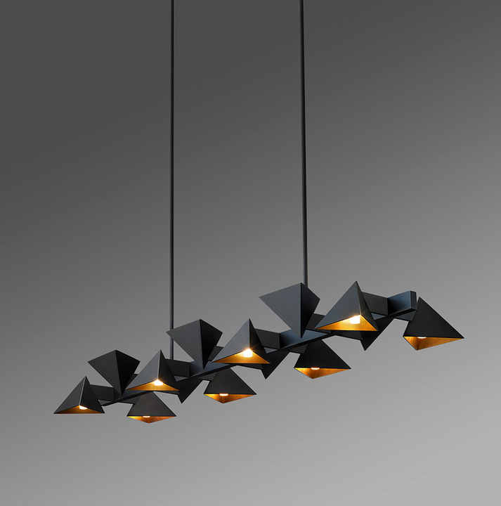 BACKPREVNEXT VICHY Linear Chandelier Long Aluminum Plastic Iron Material for Home Villa Hotel Bar Hospital Remote Switch AC