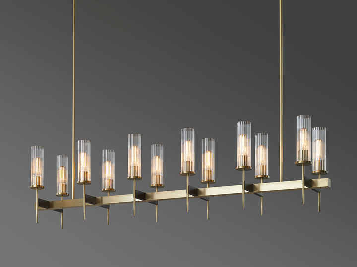 ALOUETTE Modern Brass Copper Adjustable Height E12 Base Warm White Light 3000K CCT Oval ChanDELIER AC Powered Contemporary
