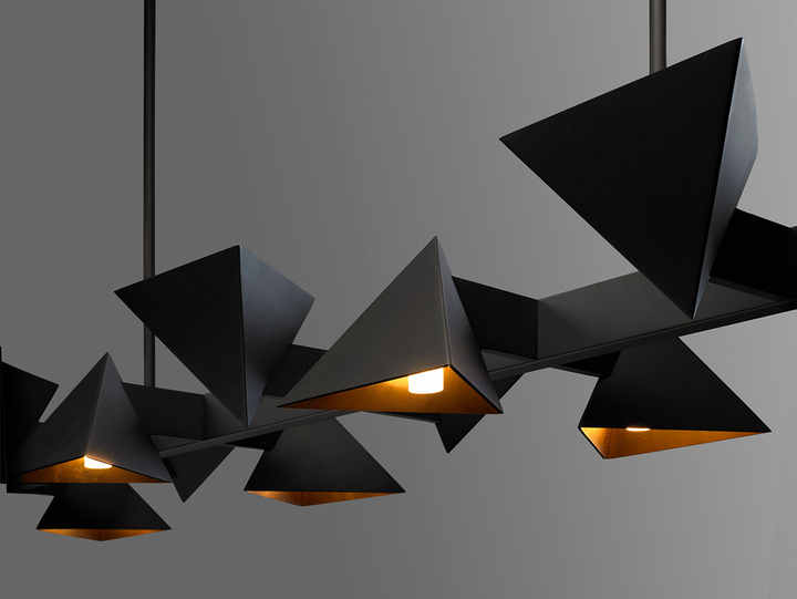 BACKPREVNEXT VICHY Linear Chandelier Long Aluminum Plastic Iron Material for Home Villa Hotel Bar Hospital Remote Switch AC