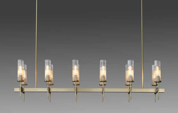 ALOUETTE Modern Brass Copper Adjustable Height E12 Base Warm White Light 3000K CCT Oval ChanDELIER AC Powered Contemporary
