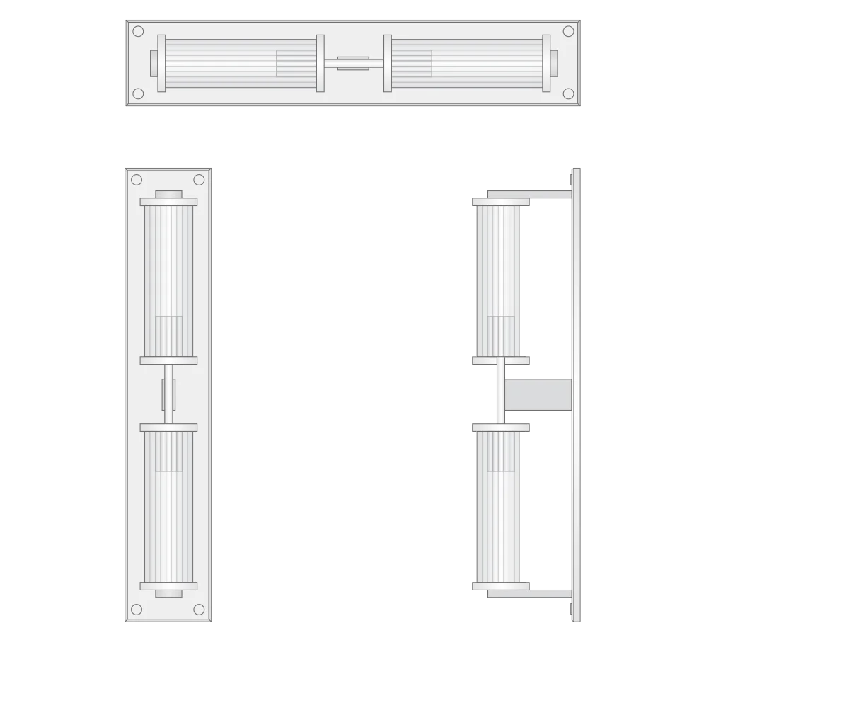 Alouette Linear Sconce New American Style Double Head Brass Glass Wall Lamp Suitable for Villa