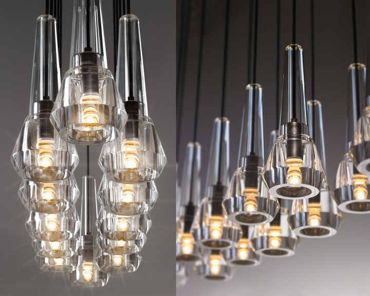 Fontenay Contemporary Linear Chandelier Adjustable Height Brass Suspension Lamp E12 Bulb Base 3000K 4000K Oval for Middle Room