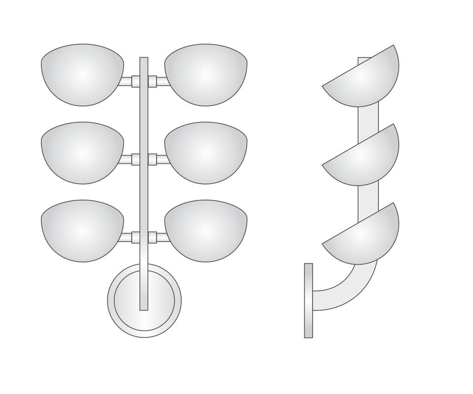 Avion Sconce Classic Shaped Brass Metal Half Circle Wall Lamp for Art Gallery