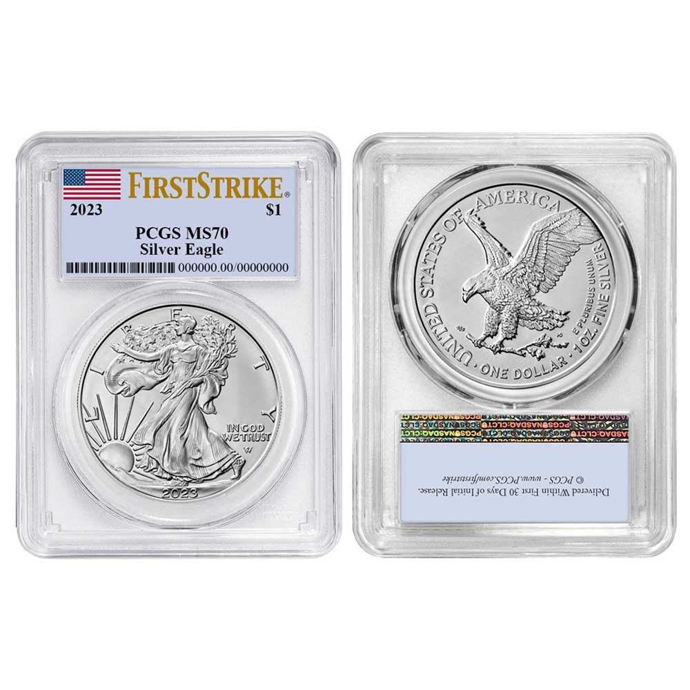2025-2020 American Silver Eagle Coin 1-Oz BU PCGS MS70 First Strikes