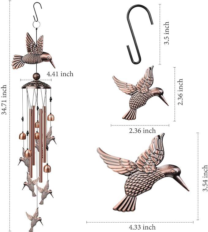 Hummingbird Wind Chimes-Retro Aluminum Bird Windchimes🐦