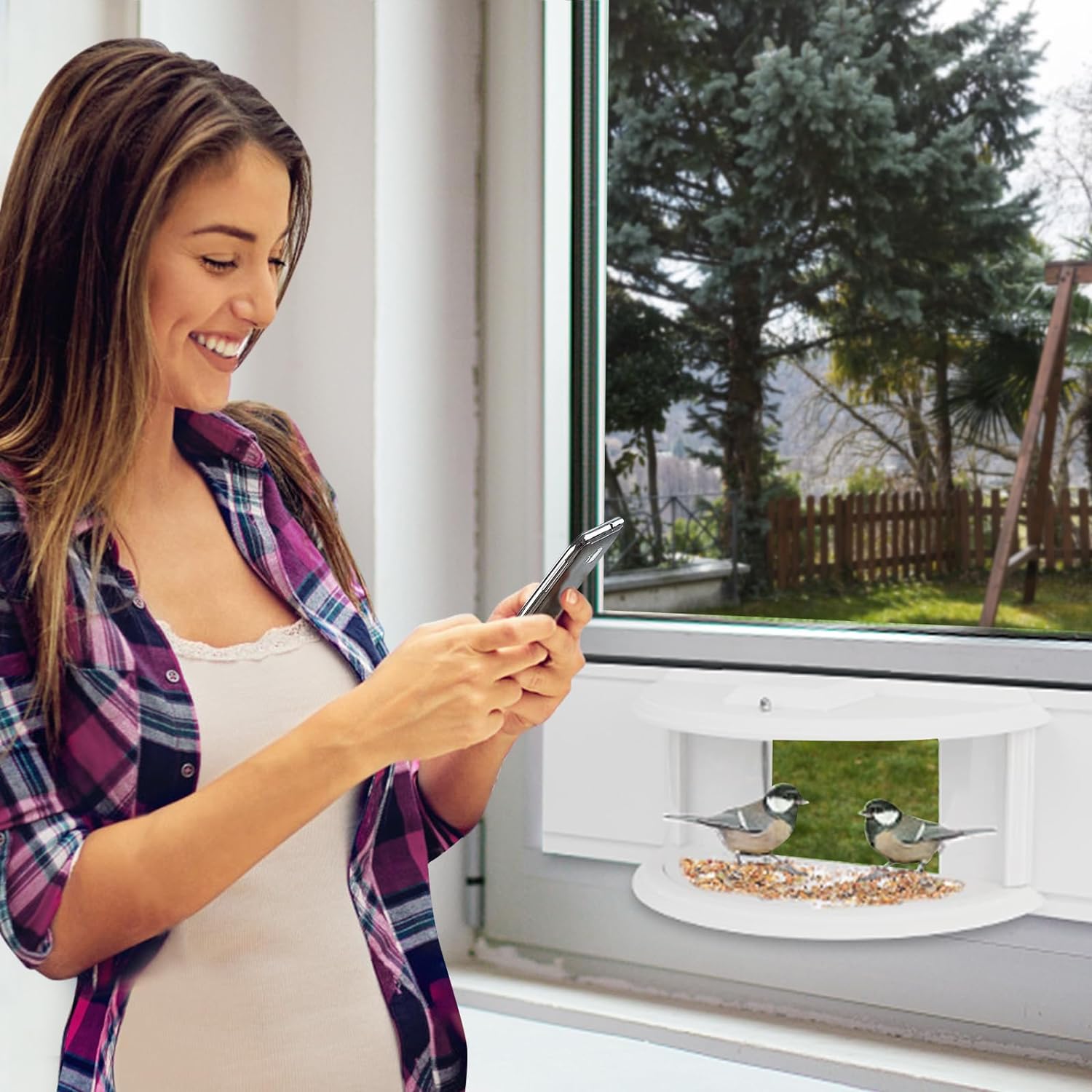 180° Clear View Window Tray Bird Feeder