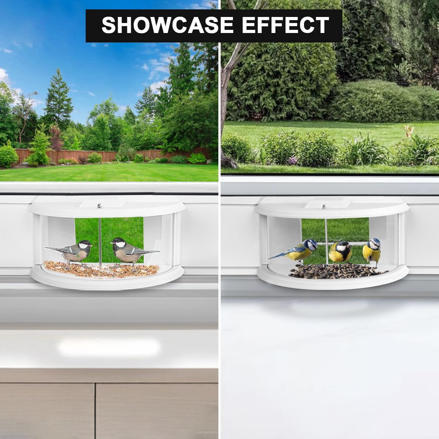 180° Clear View Window Tray Bird Feeder