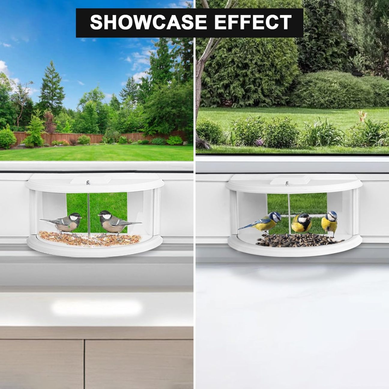 180° Clear View Window Tray Bird Feeder