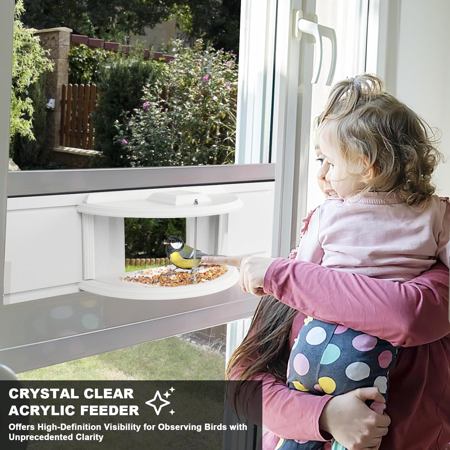 180° Clear View Window Tray Bird Feeder