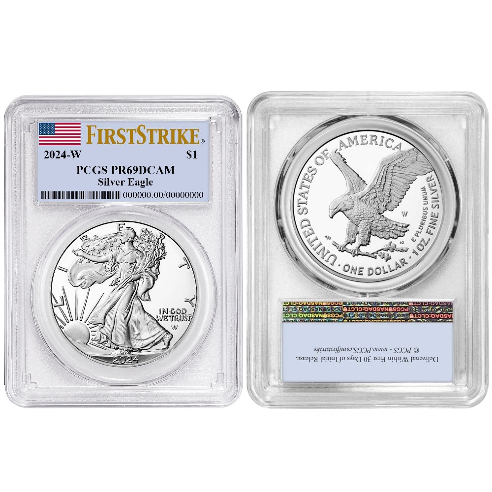2025-2020 American Silver Eagle Coin 1-Oz BU PCGS MS70 First Strikes