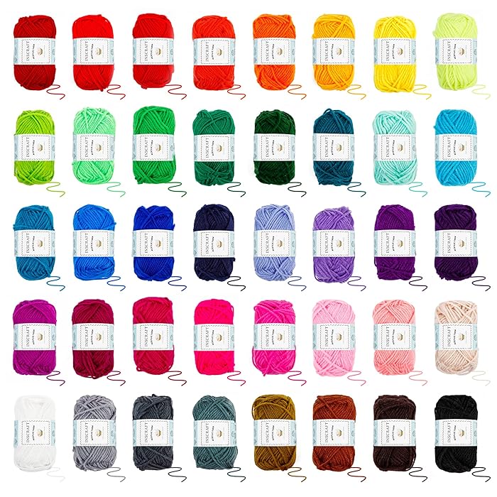 Wolly Wonders 113 Piece Crochet with Yarn Set–1600 Yards Assorted Yarn 24 PCS Crochet Accessories Set Including Hooks, Knitting Needles & More Ideal Beginner, Adults Kit