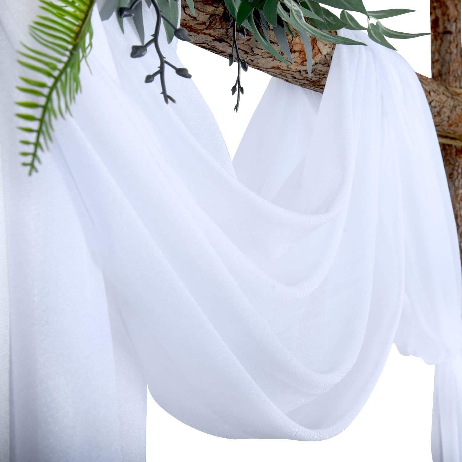 Wedding Arch Draping Fabric, 2 Panels 28" x 19Ft Emerald Green Wedding Arch Drapes Sheer Backdrop Curtain for Wedding Ceremony Party Ceiling Decor