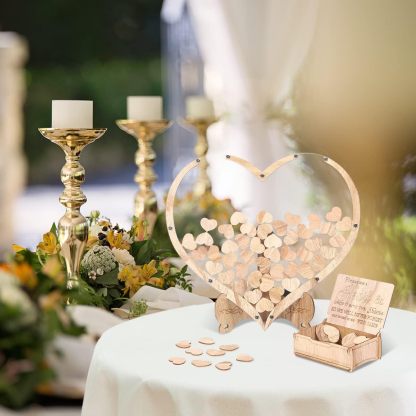 Wooden Heart Wedding Guest Book