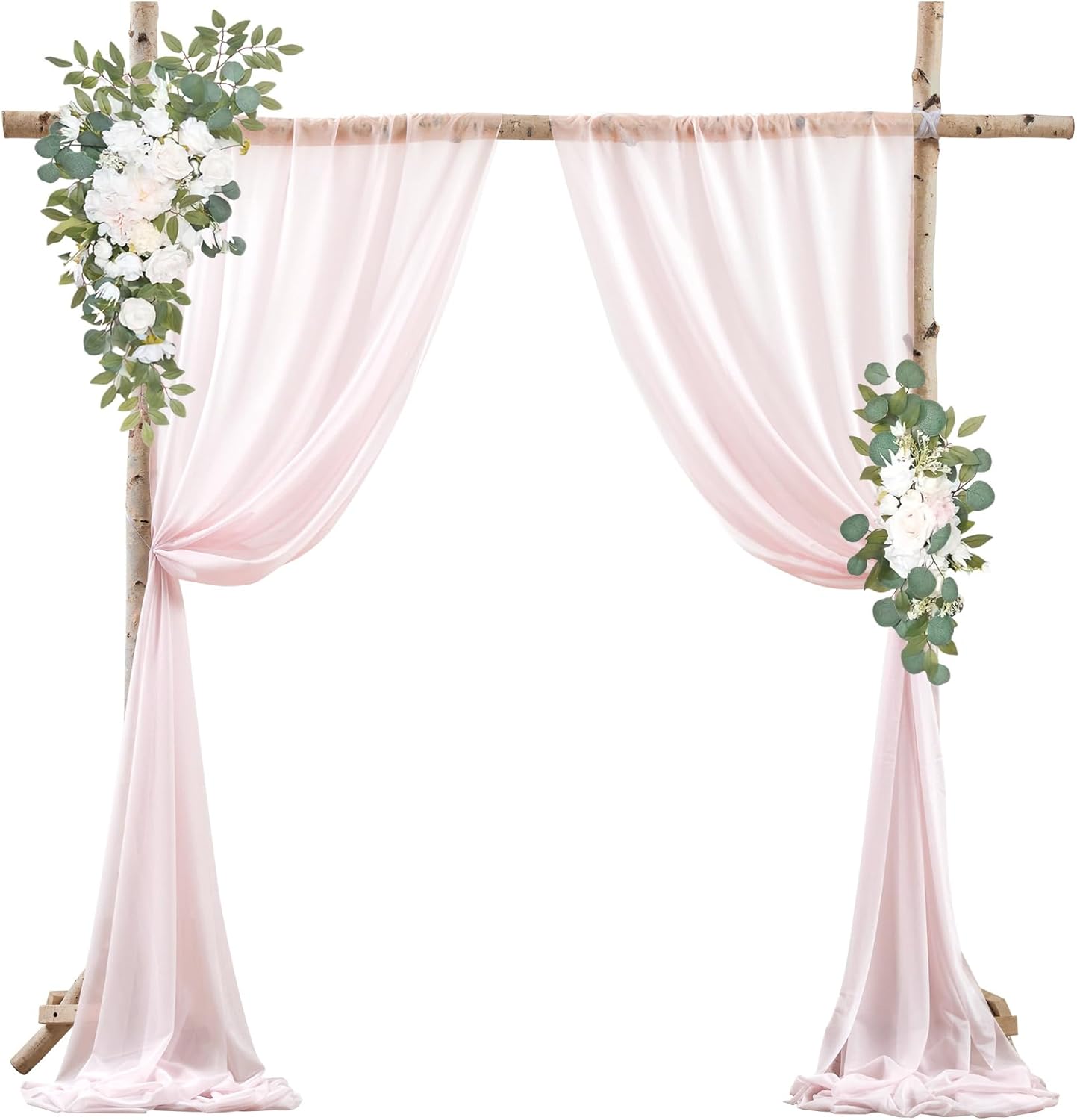 Wedding Arch Draping Fabric, 2 Panels 28" x 19Ft Emerald Green Wedding Arch Drapes Sheer Backdrop Curtain for Wedding Ceremony Party Ceiling Decor