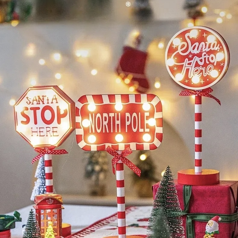 Led Lighted Christmas Decoration Sign Lights Board For Holiday Party Decor