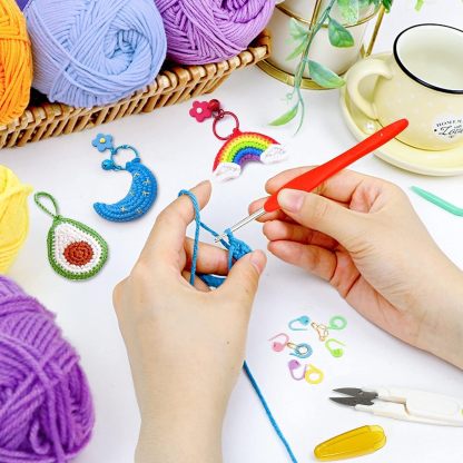 Wolly Wonders 113 Piece Crochet with Yarn Set–1600 Yards Assorted Yarn 24 PCS Crochet Accessories Set Including Hooks, Knitting Needles & More Ideal Beginner, Adults Kit