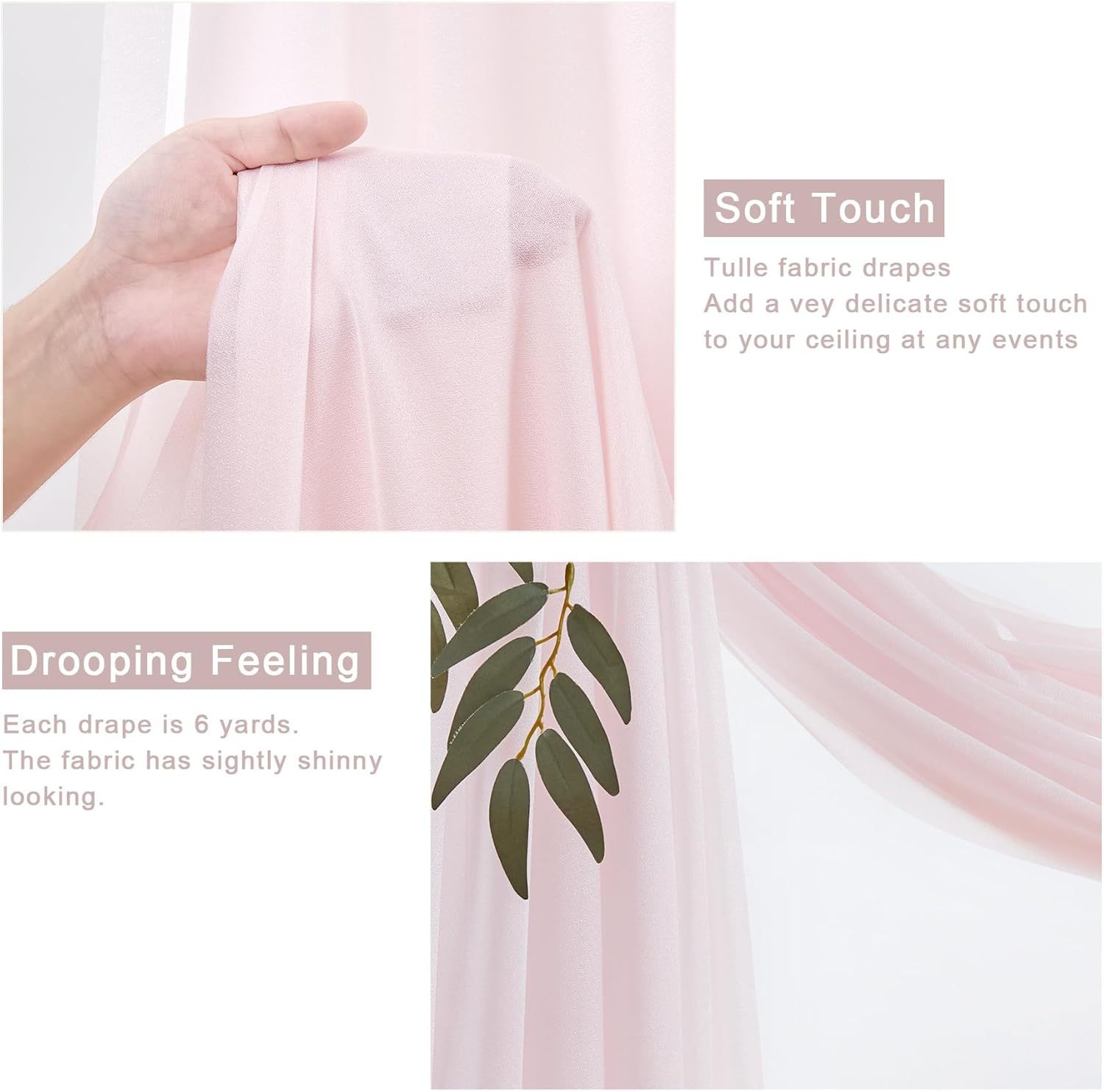 Wedding Arch Draping Fabric, 2 Panels 28" x 19Ft Emerald Green Wedding Arch Drapes Sheer Backdrop Curtain for Wedding Ceremony Party Ceiling Decor