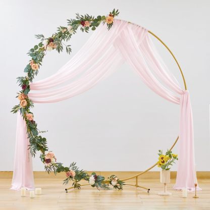 Wedding Arch Draping Fabric, 2 Panels 28" x 19Ft Emerald Green Wedding Arch Drapes Sheer Backdrop Curtain for Wedding Ceremony Party Ceiling Decor