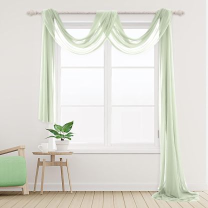 Wedding Arch Draping Fabric, 2 Panels 28" x 19Ft Emerald Green Wedding Arch Drapes Sheer Backdrop Curtain for Wedding Ceremony Party Ceiling Decor