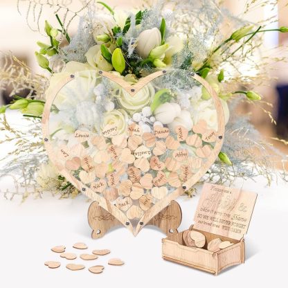Wooden Heart Wedding Guest Book