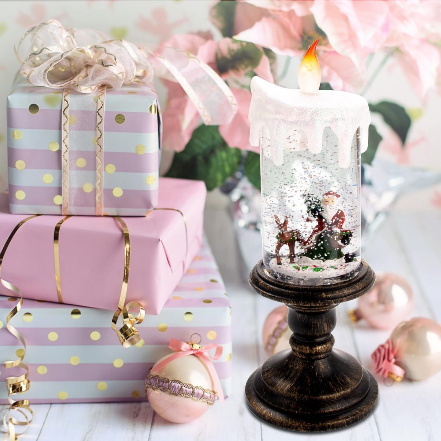 🎅🎄Christmas gift! 💝Candle lamp night light holiday surprise Christmas atmosphere gift🎁