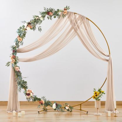Wedding Arch Draping Fabric, 2 Panels 28" x 19Ft Emerald Green Wedding Arch Drapes Sheer Backdrop Curtain for Wedding Ceremony Party Ceiling Decor