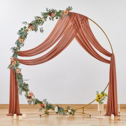 Wedding Arch Draping Fabric, 2 Panels 28" x 19Ft Emerald Green Wedding Arch Drapes Sheer Backdrop Curtain for Wedding Ceremony Party Ceiling Decor