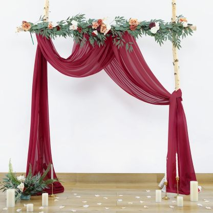 Wedding Arch Draping Fabric, 2 Panels 28" x 19Ft Emerald Green Wedding Arch Drapes Sheer Backdrop Curtain for Wedding Ceremony Party Ceiling Decor