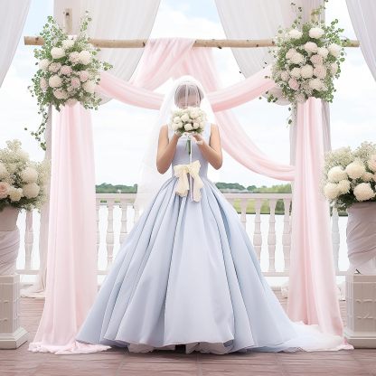 Wedding Arch Draping Fabric, 2 Panels 28" x 19Ft Emerald Green Wedding Arch Drapes Sheer Backdrop Curtain for Wedding Ceremony Party Ceiling Decor