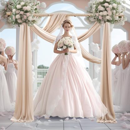 Wedding Arch Draping Fabric, 2 Panels 28" x 19Ft Emerald Green Wedding Arch Drapes Sheer Backdrop Curtain for Wedding Ceremony Party Ceiling Decor