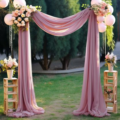 Wedding Arch Draping Fabric, 2 Panels 28" x 19Ft Emerald Green Wedding Arch Drapes Sheer Backdrop Curtain for Wedding Ceremony Party Ceiling Decor