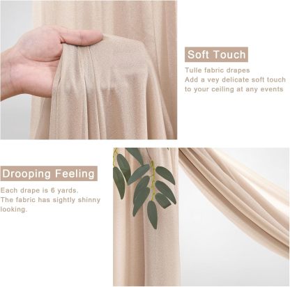 Wedding Arch Draping Fabric, 2 Panels 28" x 19Ft Emerald Green Wedding Arch Drapes Sheer Backdrop Curtain for Wedding Ceremony Party Ceiling Decor