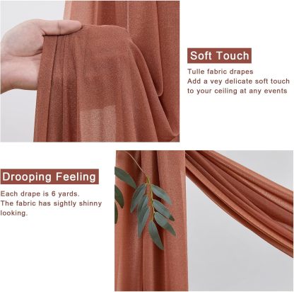 Wedding Arch Draping Fabric, 2 Panels 28" x 19Ft Emerald Green Wedding Arch Drapes Sheer Backdrop Curtain for Wedding Ceremony Party Ceiling Decor