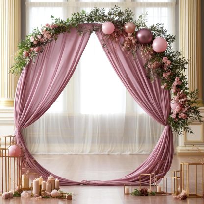 Wedding Arch Draping Fabric, 2 Panels 28" x 19Ft Emerald Green Wedding Arch Drapes Sheer Backdrop Curtain for Wedding Ceremony Party Ceiling Decor