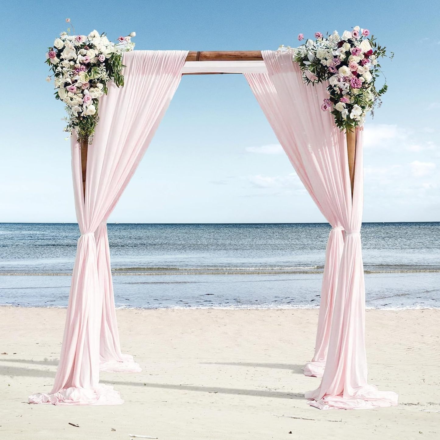 Wedding Arch Draping Fabric, 2 Panels 28" x 19Ft Emerald Green Wedding Arch Drapes Sheer Backdrop Curtain for Wedding Ceremony Party Ceiling Decor