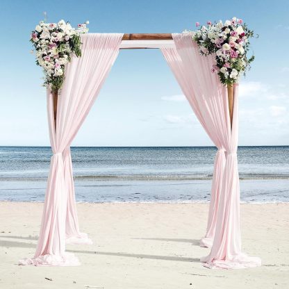 Wedding Arch Draping Fabric, 2 Panels 28" x 19Ft Emerald Green Wedding Arch Drapes Sheer Backdrop Curtain for Wedding Ceremony Party Ceiling Decor