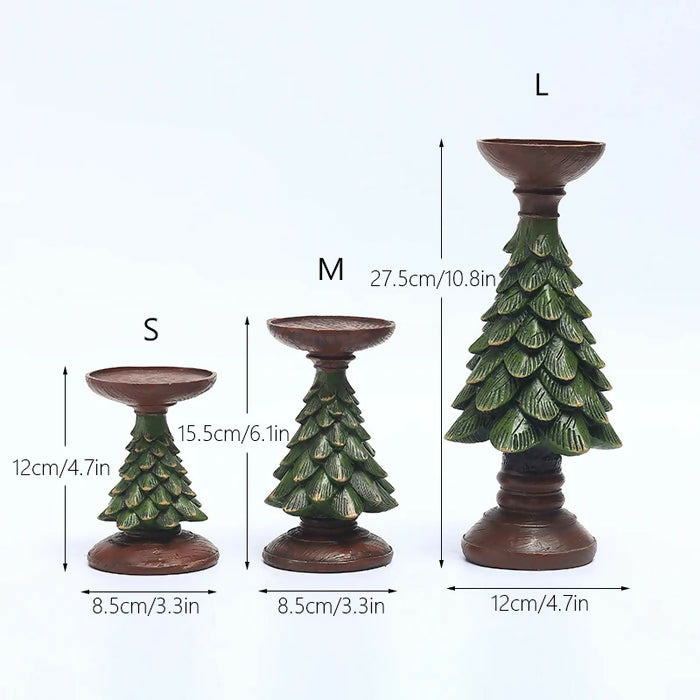 Home Figurines Christmas Tree Candle Stand Holder Decor