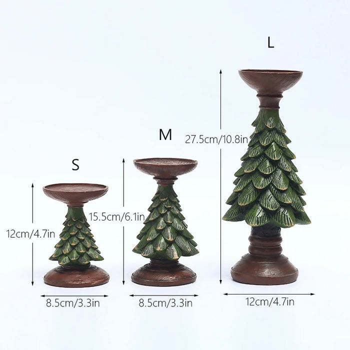 Home Figurines Christmas Tree Candle Stand Holder Decor